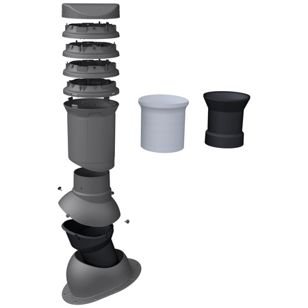 Insulated roof vent FLUXAR Ø125mm for ceramic and concrete tiles