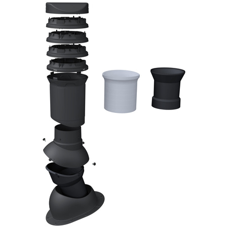 Insulated roof vent FLUXAR Ø125mm for ceramic and concrete tiles