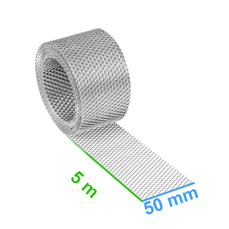 Aluminum eaves ventilation grid roll 50 mm x 5 rm