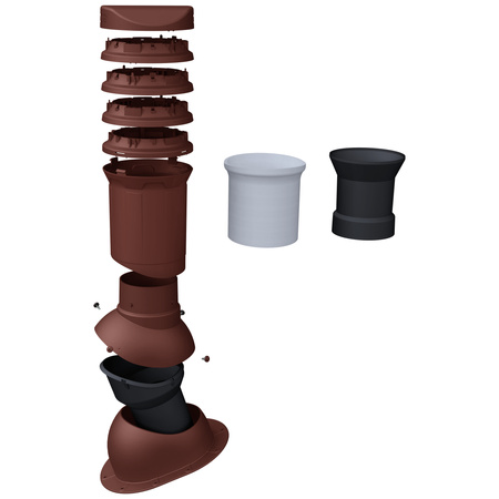 Insulated roof vent FLUXAR Ø125mm for ceramic and concrete tiles