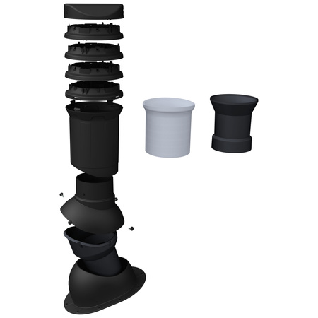 Insulated roof vent FLUXAR Ø125mm for flat sheets and bitumen roofing