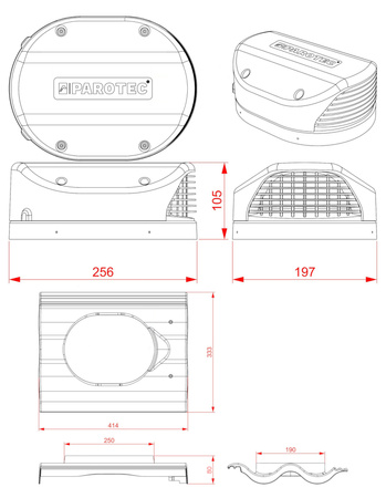 Wywietrznik połaciowy FLUXAR do pokryć z dachówki