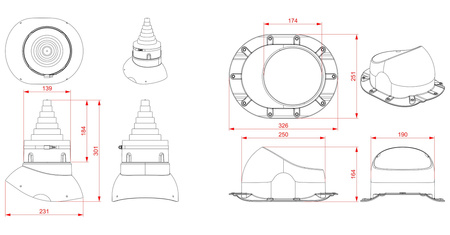 Antenna passage FLUXAR for metal sheet tiles