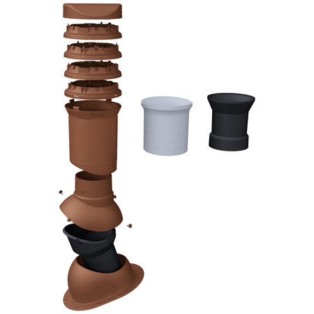 Insulated roof vent FLUXAR Ø125mm for flat sheets and bitumen roofing