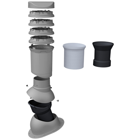 Insulated roof vent FLUXAR Ø125mm for flat sheets and bitumen roofing