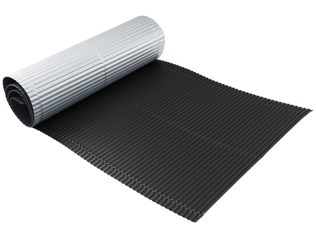 Roof valley flashing pressed across