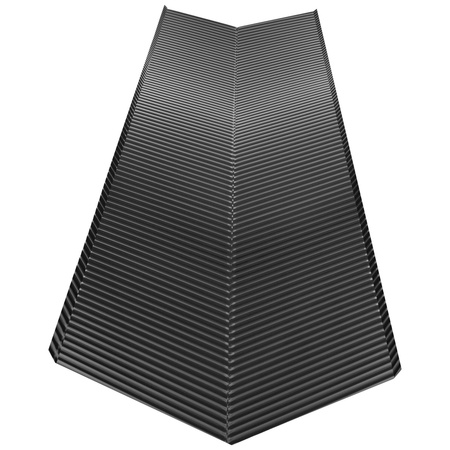 Roof valley flashing pressed across