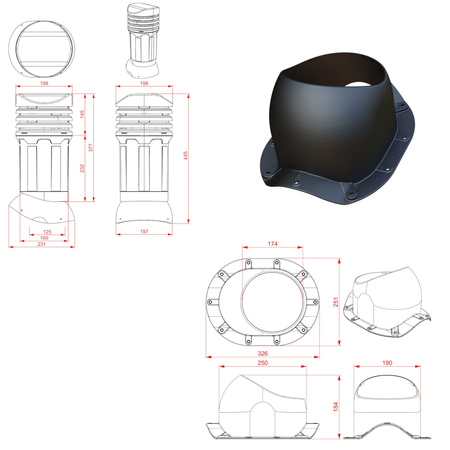 Roof vent with condensate drain FLUXAR Ø125mm for metal sheet tiles
