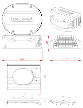 Wywietrznik połaciowy FLUXAR  do pokryć z dachówki