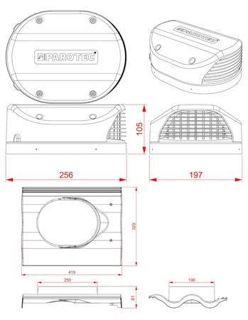 Wywietrznik połaciowy FLUXAR do pokryć z dachówki